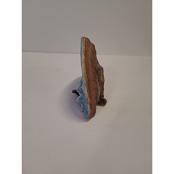 Handpainted Pheasant on Petrified Wood Art Signed FA 5" x 3" - Picture 4 of 11